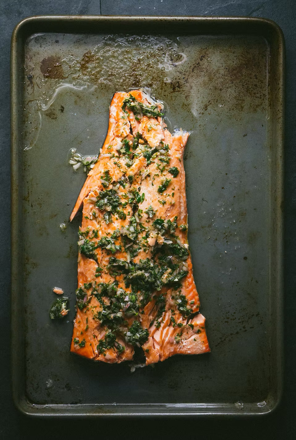 Slow Baked Coho Salmon with French Herb Salsa