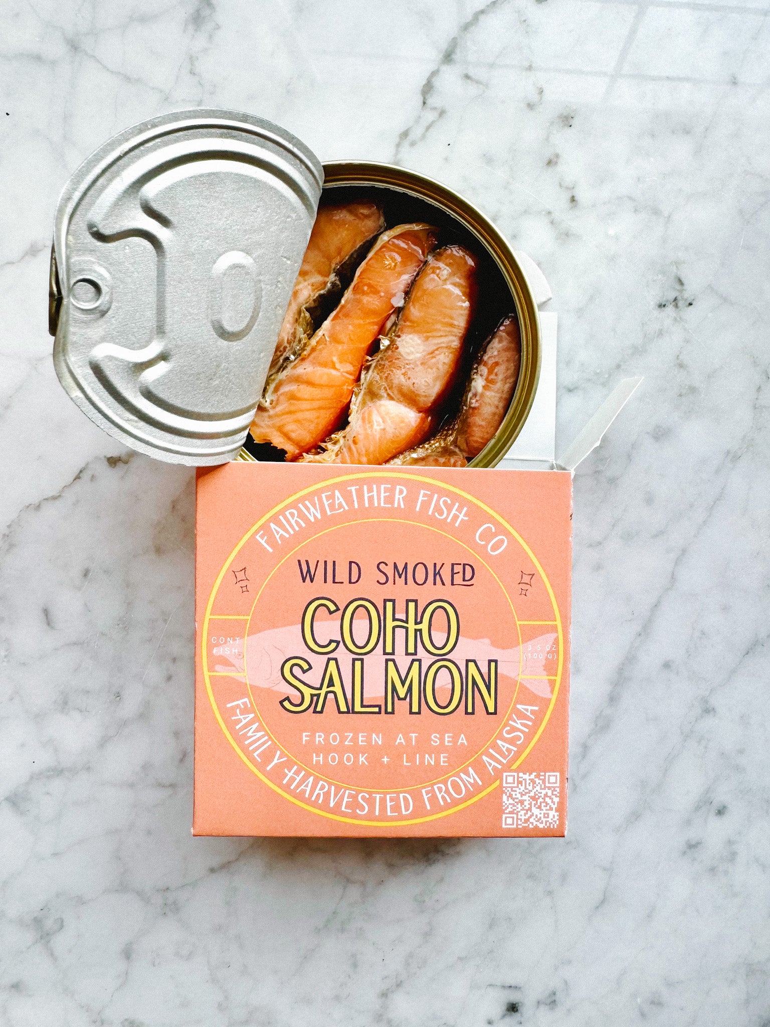 Smoked + Tinned Coho Salmon, 3.5 oz